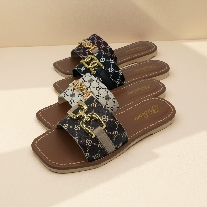 Летние экспортные ретро-шлепанцы для женщин с квадратным носком и рыбьим ртом на высоком каблуке, универсальные, для пресбиопии, 2025 год