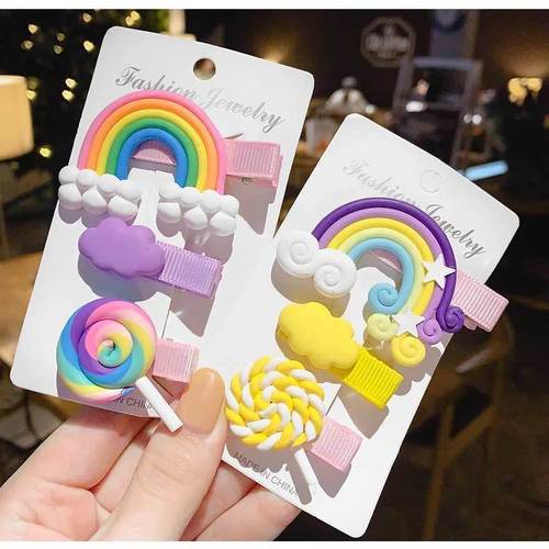 Children's hairpin hair accessories girls hairpin rainbow edge clip bangs clip baby little girl clip cute headwear wholesale