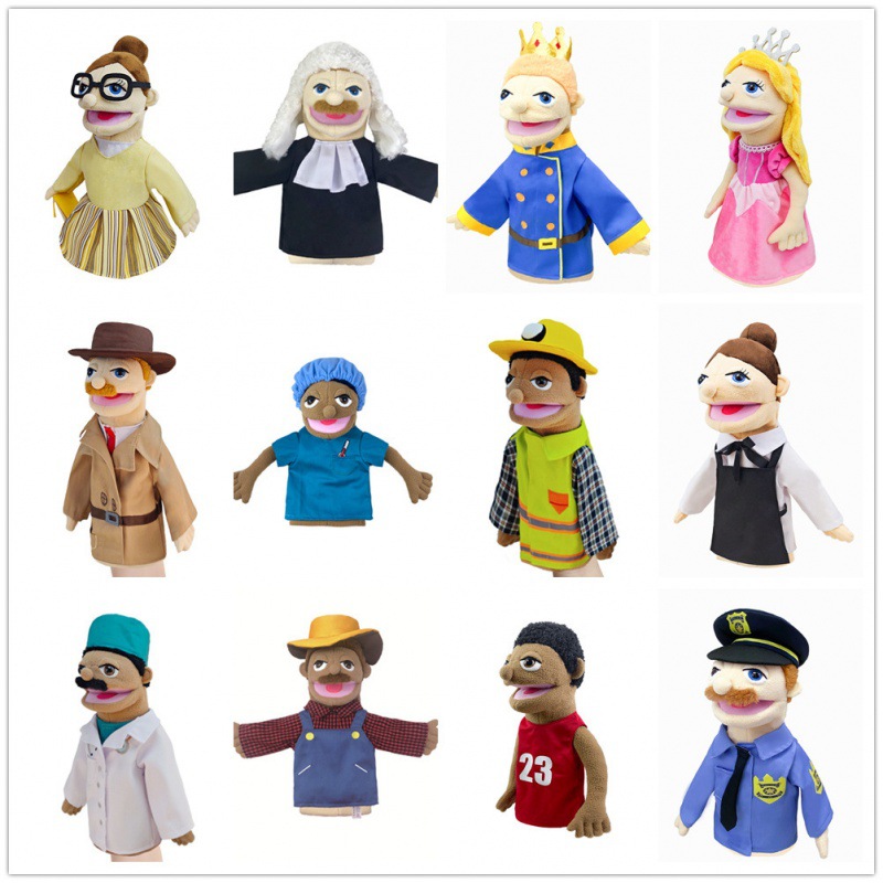 Personajes profesionales Muñecas de la policía Guantes de peluche Juguetes Doctor Maestros Historias Juegos Accesorios Interactivos Educación temprana para bebés