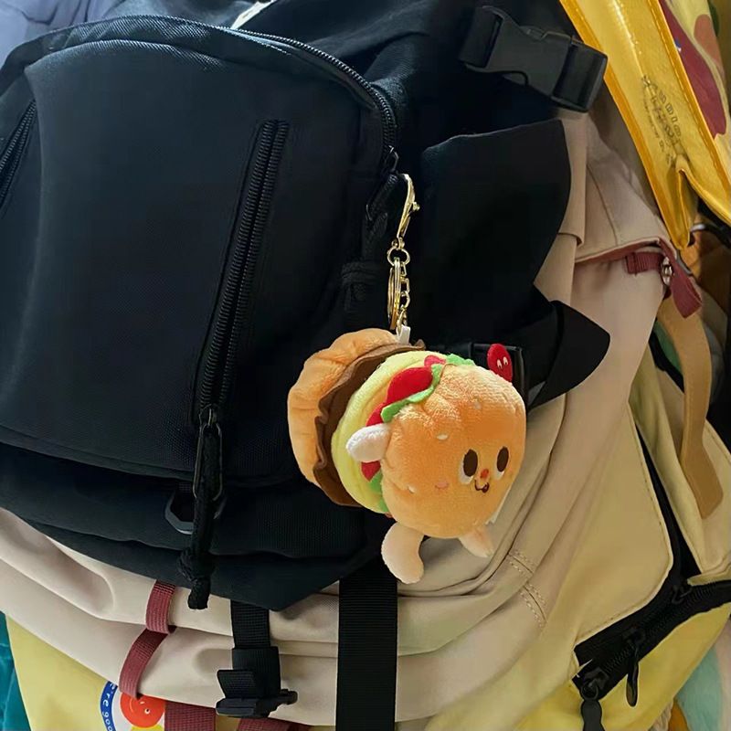 Insポテトハンバーガーかわいいぬいぐるみストラップ学生カップル人形ストラップクリエイティブ新キーホルダー.|undefined