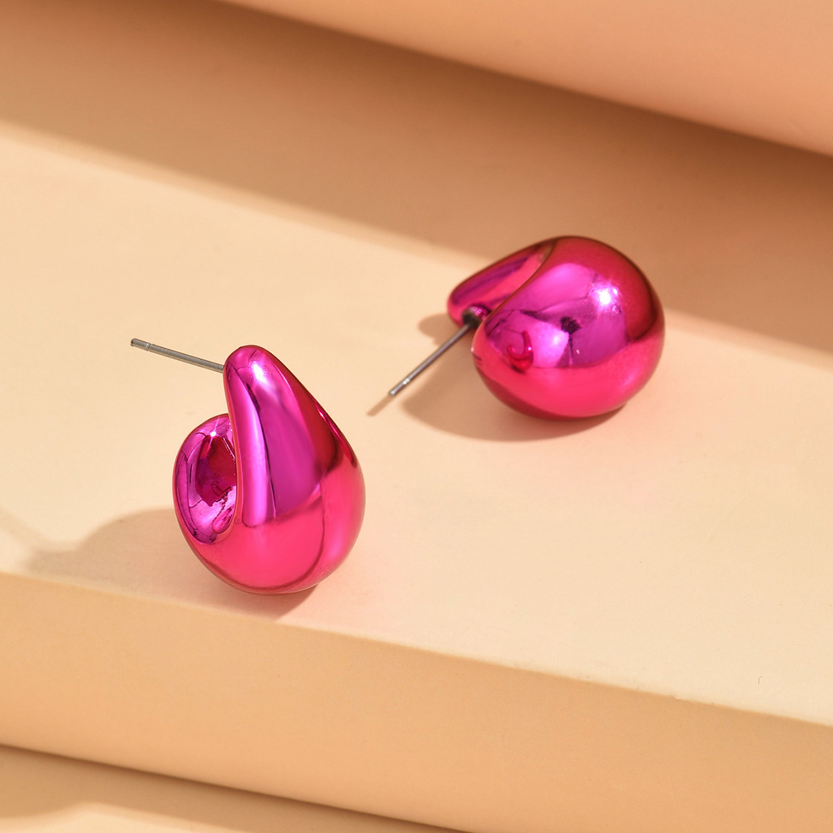 1 Pair Simple Style Classic Style Water Droplets Plating Arylic Ear Studs display picture 2