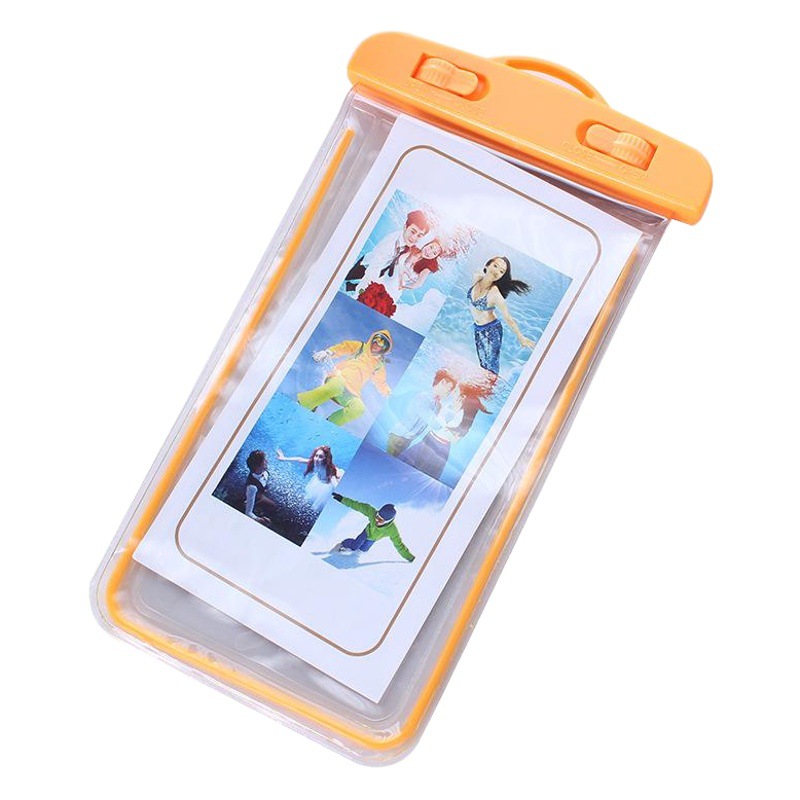 Luminous Mobile Phone Waterproof Bag, Pvc Transparent Touch Screen Rainproof Sealing Case, Outdoor Sports Hanging Neck Mobile Phone Case