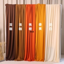 秋季幼儿园环创婚庆橘色布幔吊顶挂布装饰户外婚礼纱幔背景弹力布