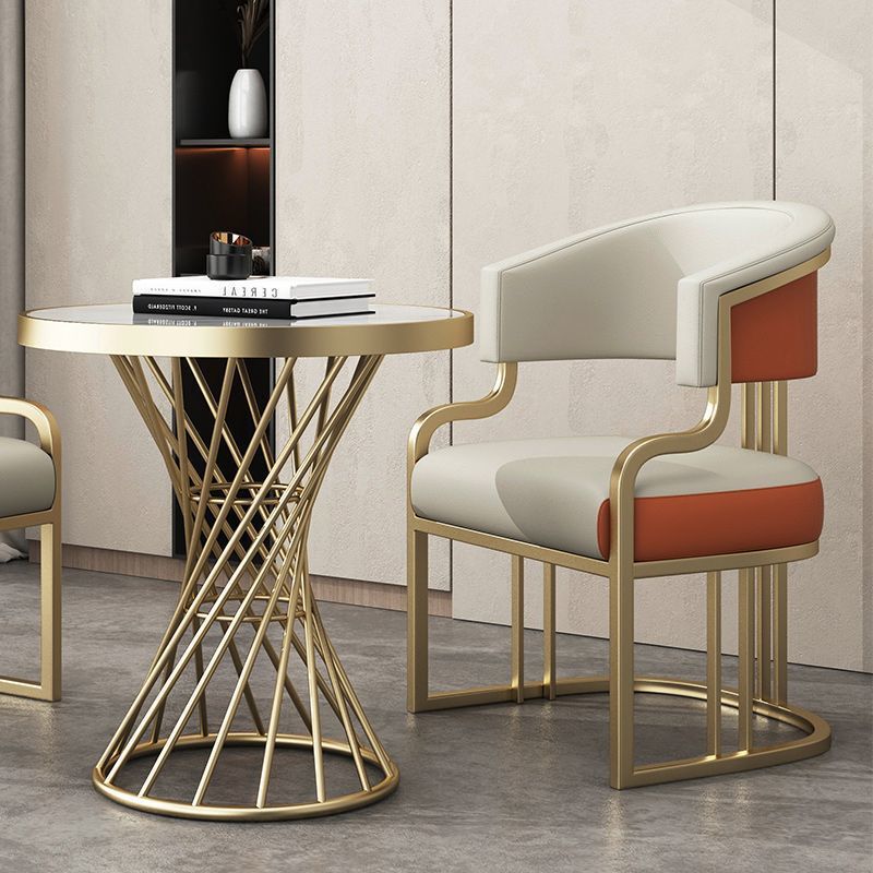 Легкий роскошный диван 1 стол 1 стул бежевый оранжевый