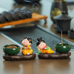 Ruijie's lovely Tang lady ceramic aromatherapy stove sandalwood agarwood stove coil incense line incense insert indoor deodorizing table decoration