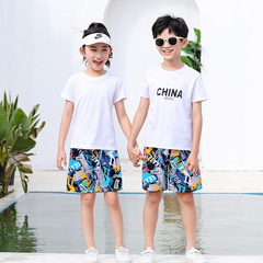 男童短褲夏季薄款兒童沙灘褲中小童五分褲女童短褲家居睡褲5分褲