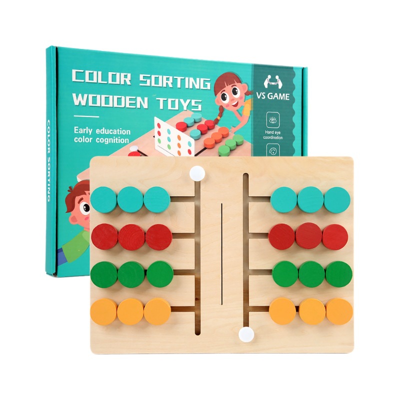 Juego de cuatro colores para niños, emparejamiento de batalla de dos jugadores, inteligencia, entrenamiento de pensamiento lógico, ayudas didácticas, juguetes de educación temprana de jardín de infantes