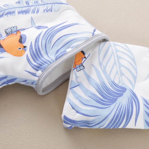 Love Poem Miao Autumn and Winter Cartoon Baby Sleep sack 100% Cotton Constant Temperature Class A Children's Sleep sack Detachable Sleeve Baby Anti-Kick Blanket