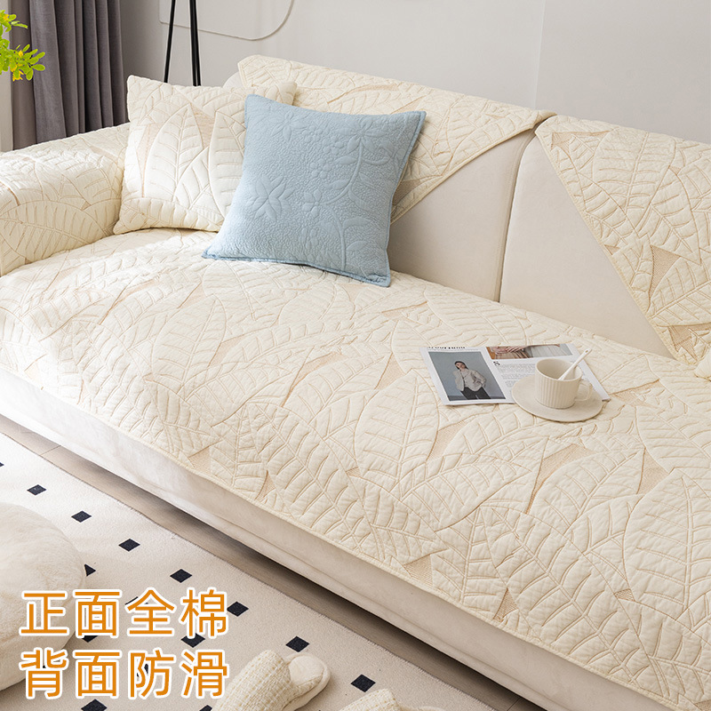 Cojín de sofá de algodón puro de comercio exterior Four Seasons tela antideslizante de algodón puro simple cojín de asiento universal moderno al por mayor 2023 Nuevo