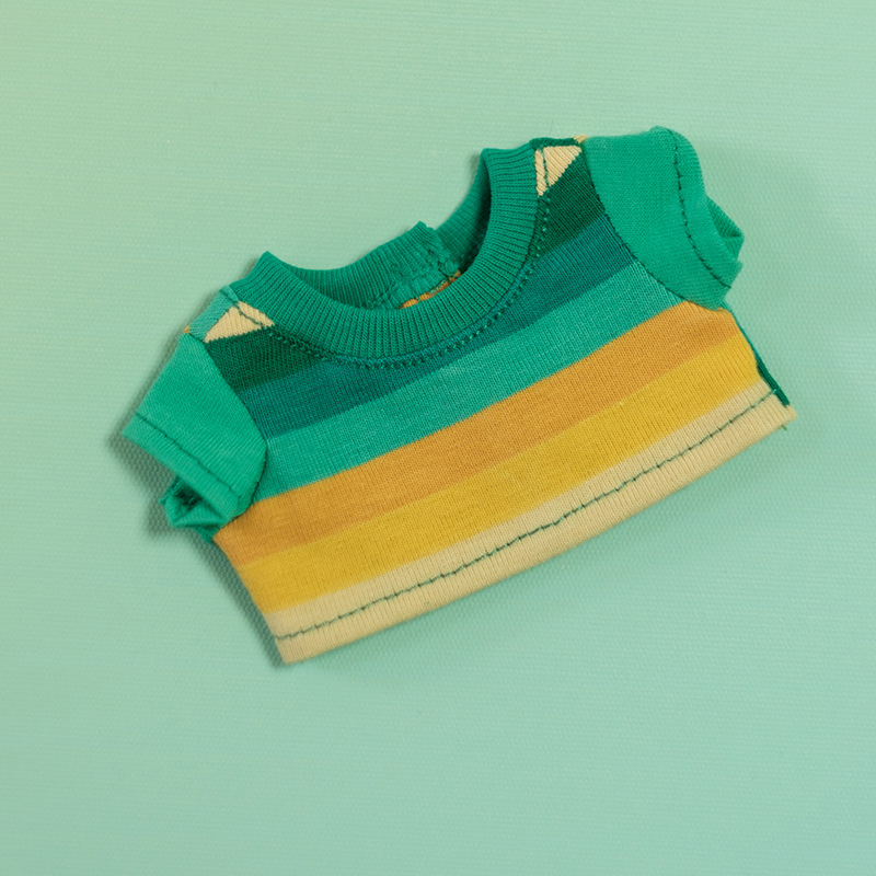 Camiseta color block verde e amarela / 5cm