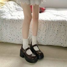 黑色英伦学院风厚底粗跟玛丽珍小皮鞋女2025秋季新款复古浅口单鞋