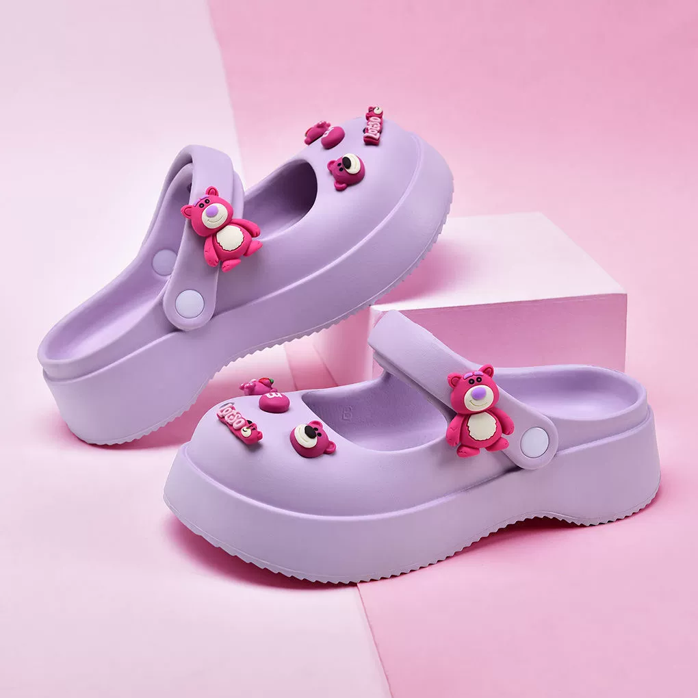 Клоги (Croc) L024 — подошва из ЭВА, мультяшные украшения, размеры 35–40