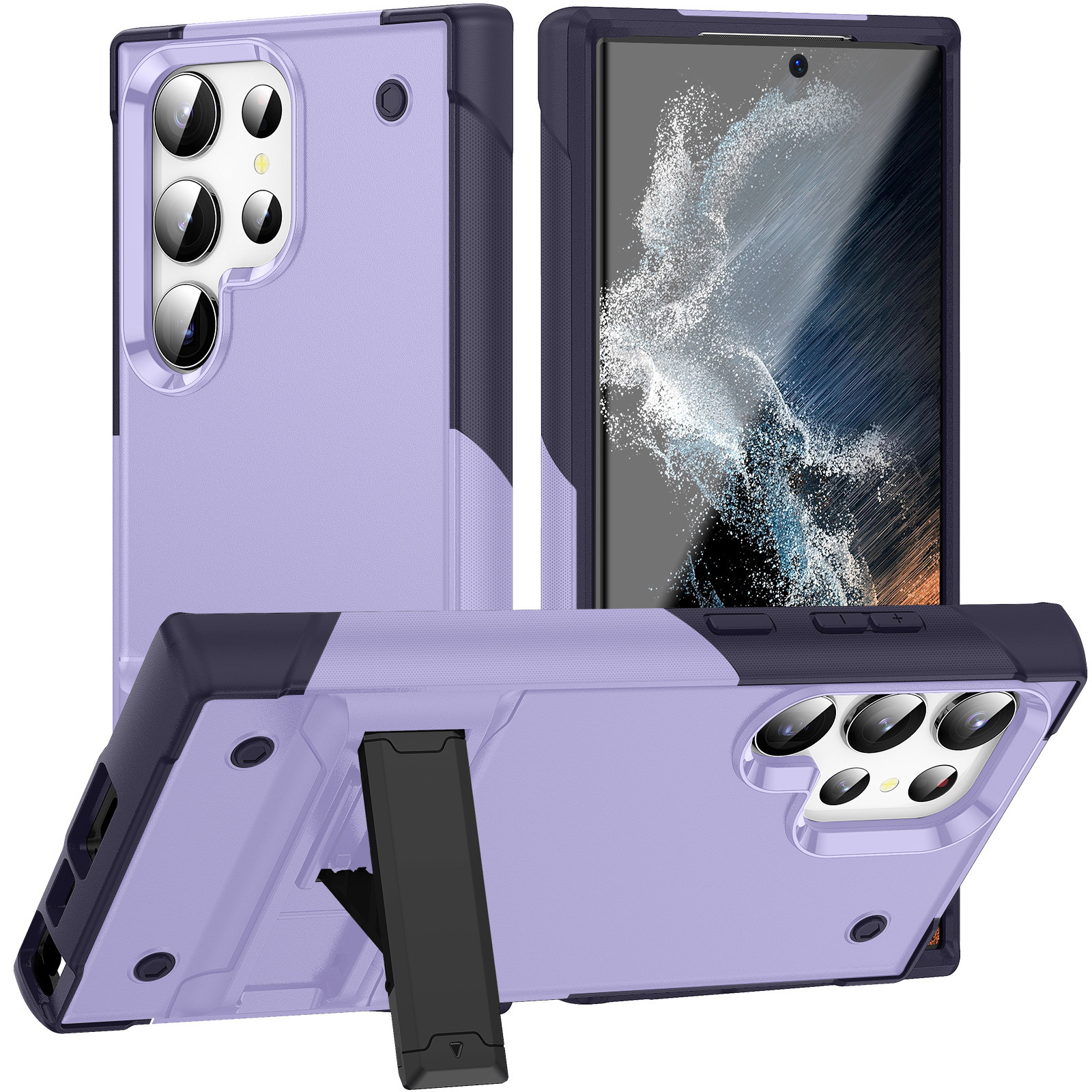 Suitable for Samsung S24Ultra Mobile Phone Case S23 Bentayga Armor A71 Bracket A14 Anti-Fall Protective Cover Cross-Border