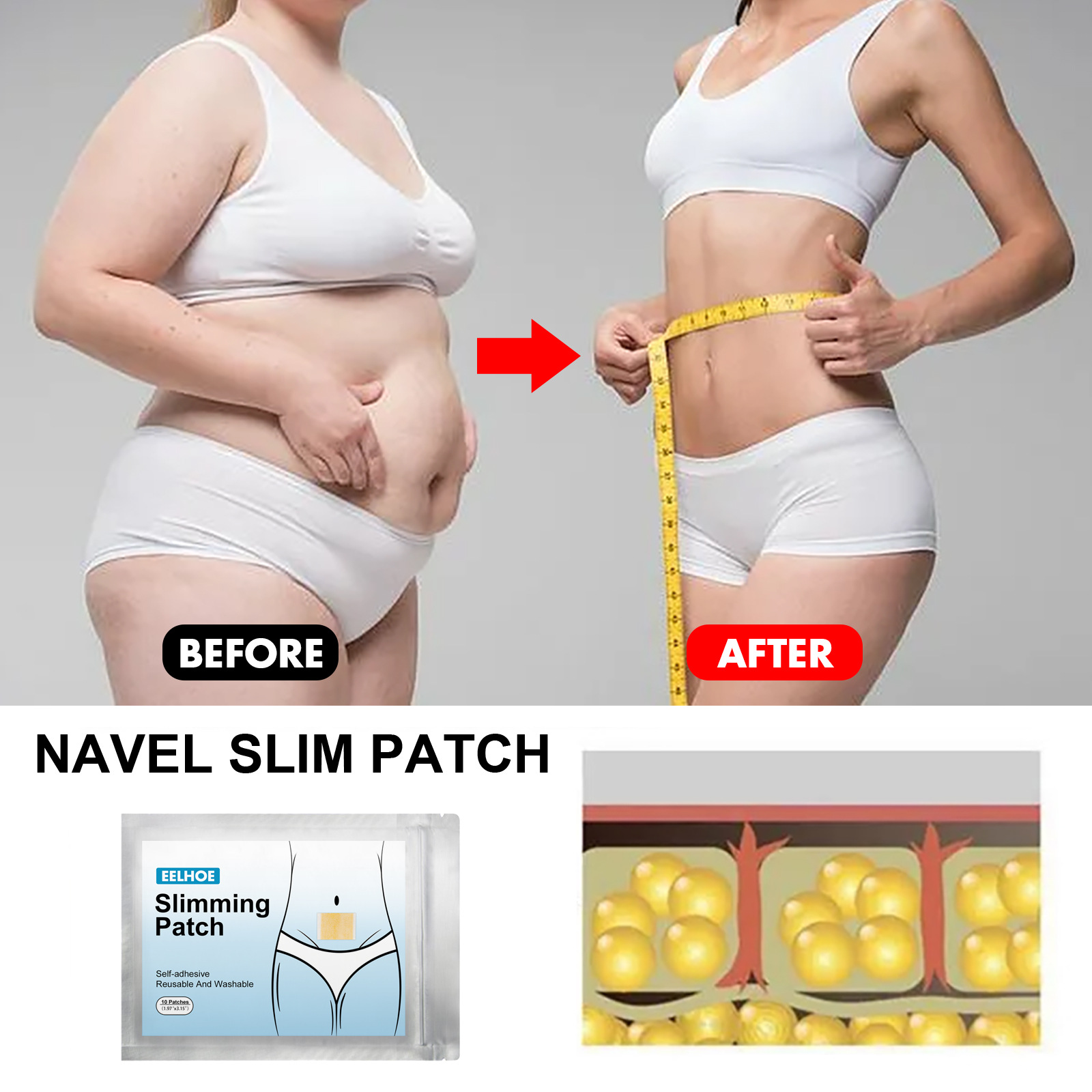 EELHOE Patch per ombelico modellante per il corpo Pigro che stringe la pancia grande e i muscoli delle gambe grandi che modellano il corpo dimagrante per la pancia_voghion.com