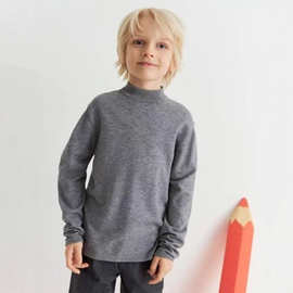 Boys jumper 现货秋冬1-8岁儿童半高领针织衫男童纯色长袖毛衣