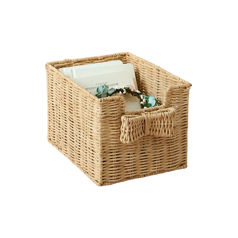 Fabricante recto nuevo tejido de caña artesanal creativo de tejido de bocadillos de almacenamiento diario de escritorio de caña de tejido