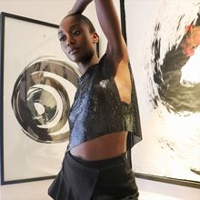 欧美辣妹女装金属亮片上衣个性朋克风性感派对背心夜店亮片上衣