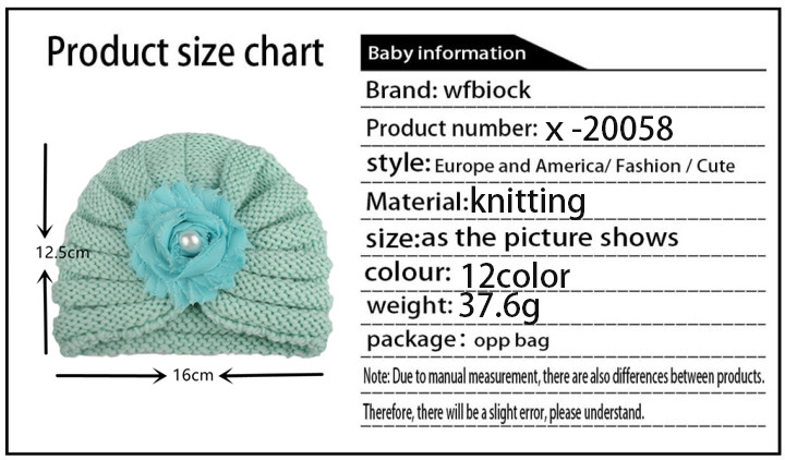 Children Unisex Fashion Flower Pearl Wool Cap display picture 3