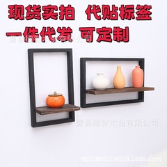 無垢材壁掛け収納ラック ドア枠型壁掛け収納ラック 木製フローティングシェルフ レトロ壁掛け収納ラック