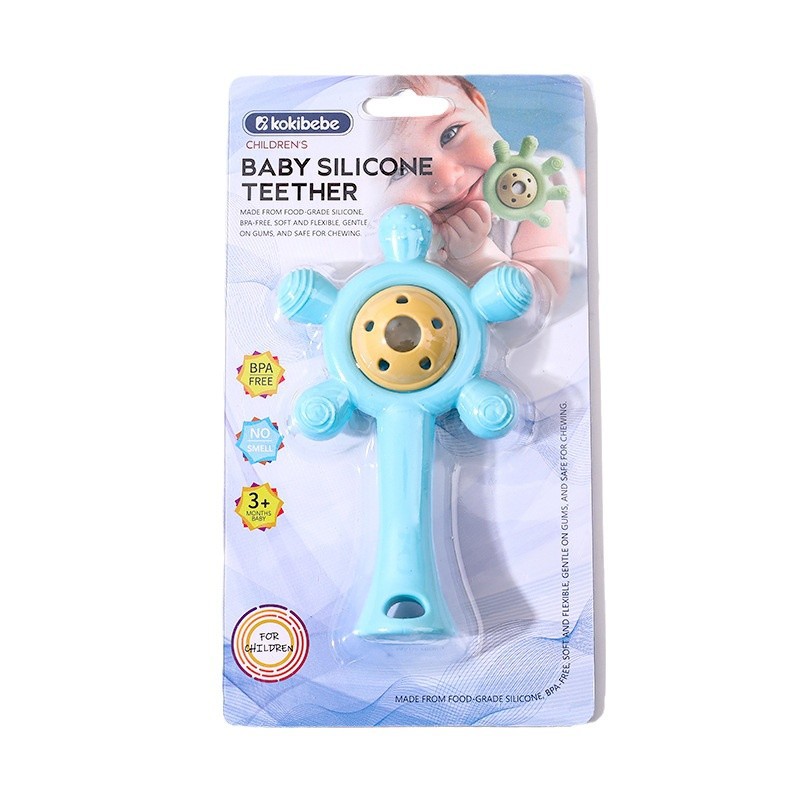 Mordedor para bebé transfronterizo dibujos animados lindo sonajero rueda de la fortuna mordedor recién nacido juguete de palo molar para bebé