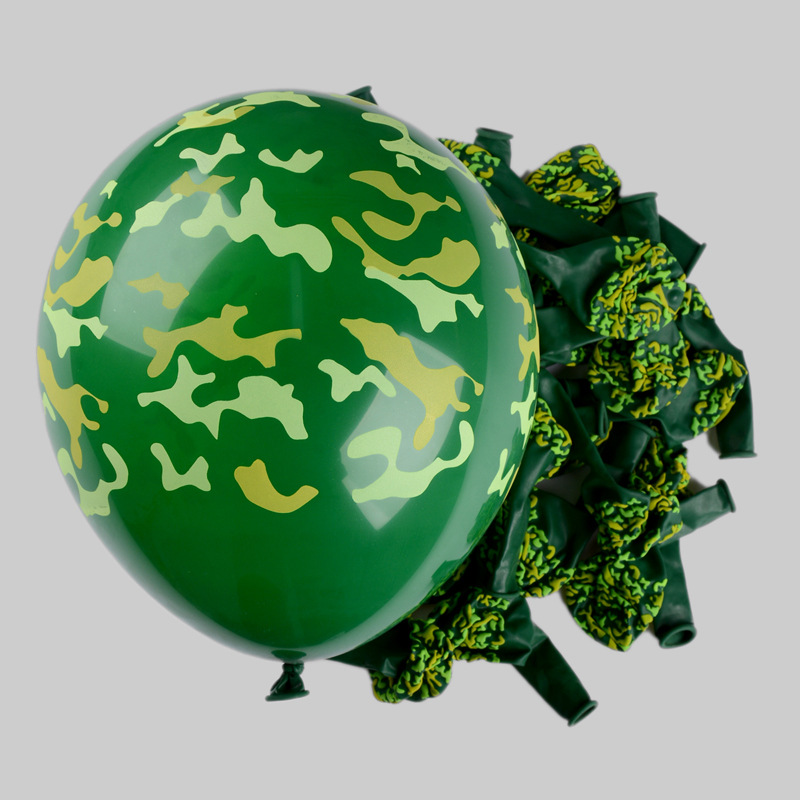 Amazon verde camuflaje Bola de látex ágata color tanque militar tema campo diseño del partido 2,8G globo
