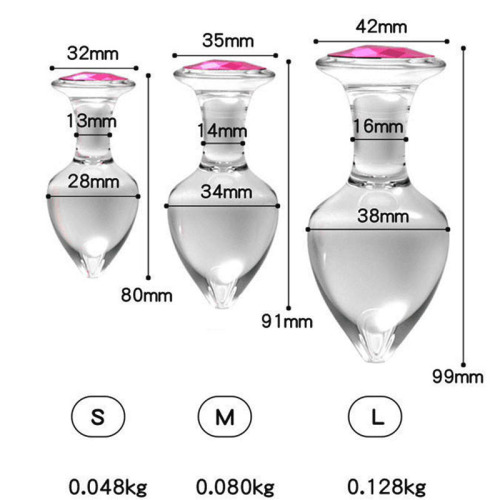 Round small cross-border glass anal plug for men and women masturbation sex toys anal expander anal plug bubble bag drill
