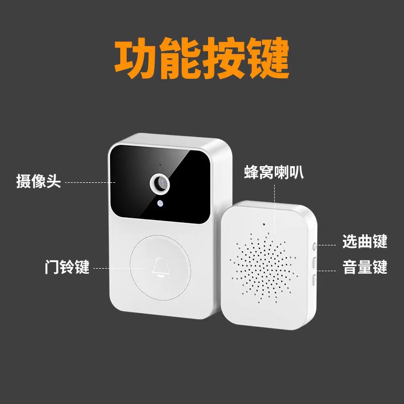 Transfronteriza inalámbrica inteligente timbre visual remoto timbre de la puerta de vigilancia de vídeo de intercomunicación HD timbre visual Ding Dong
