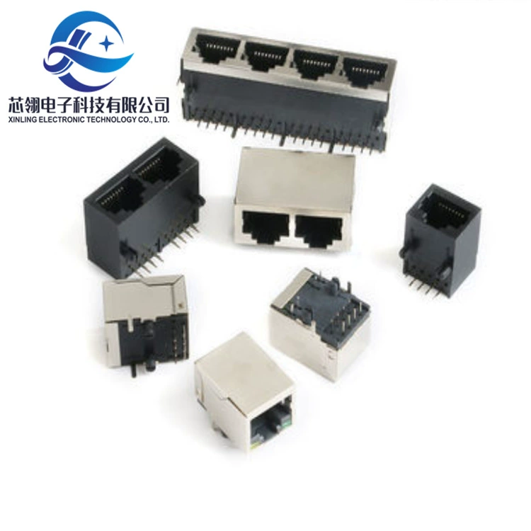 RJ45 network socket network cable interface 8P8C crystal head seat mother seat vertical belt shield direct plug