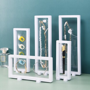 Suspension box PE film transparent text play jewelry long storage box display pendant hand necklace jewelry packaging box