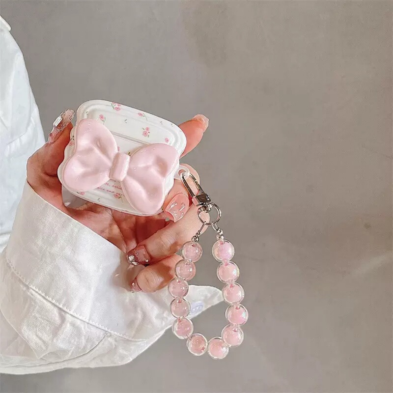 小碎花蝴蝶结适用airpods pro2苹果蓝牙无线波浪耳机套1/2/3/4代|undefined