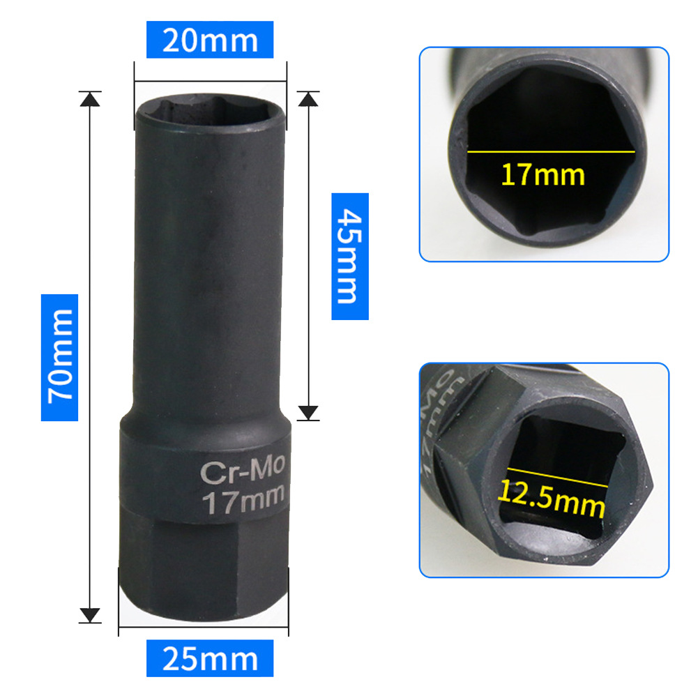 Seven-Point 17mm Modified Car Wheel Hub Tire Special Socket Anti-Theft Screw Socket Anti-Theft Key External Seven-Point Socket