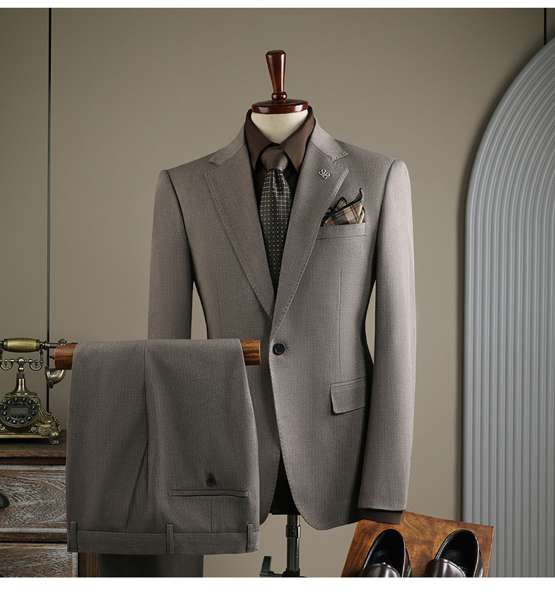 Herren Anzug Gestreift Elegant Business Schlanke Passform_voghion.com