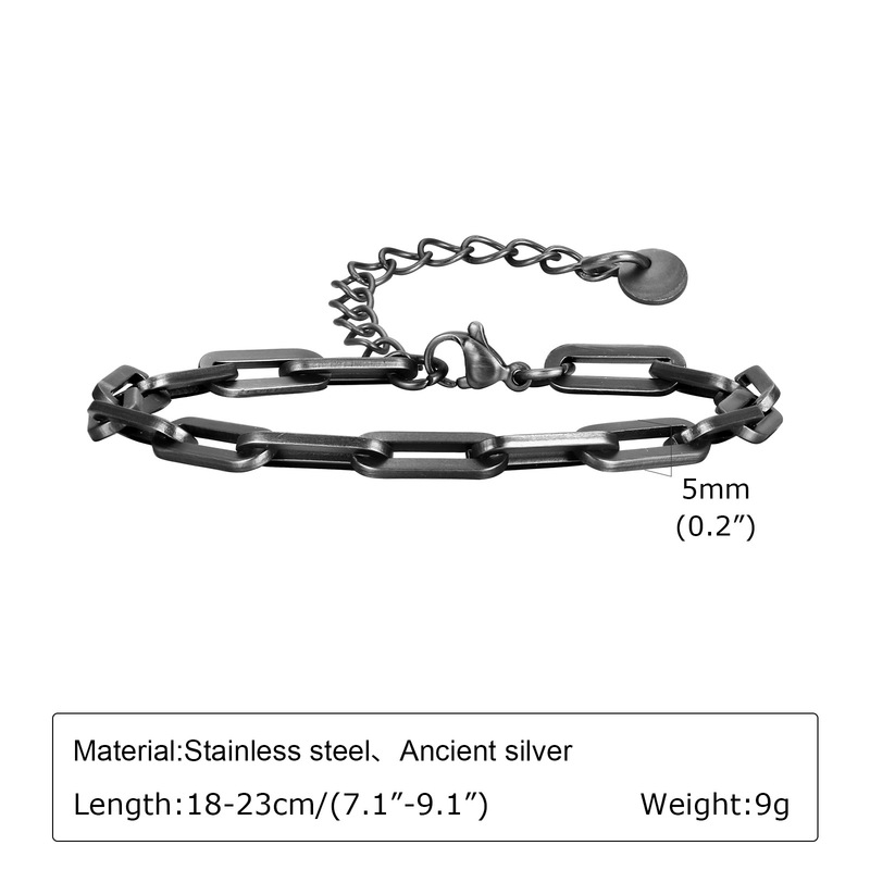 メンズファッションブレスレットステンレスフラット長十字チェーンブレスレット鋼色泉渓水アクセサリーBR-1395|undefined