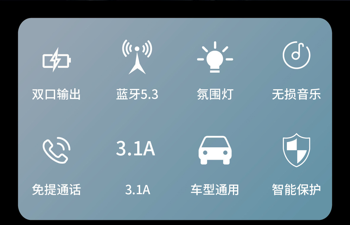 Car Bluetooth Mp3 Player Fast Charger Fm Transmitter Multifunctional for Mobile Phones