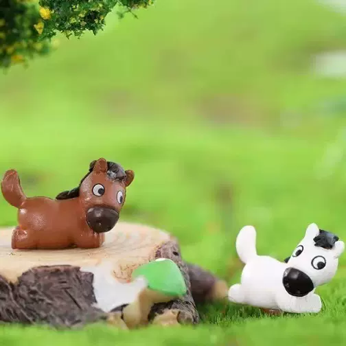 微景观多肉动物树脂仿真小马配件