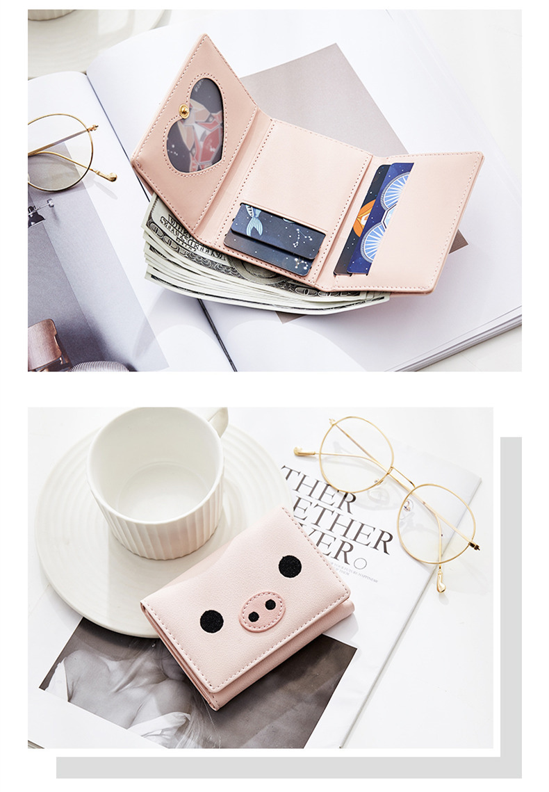 67g Weight Hidden Buckle Closure Type Small Wallets Bags Type 1 Piece Quantity Daily Occasion Pu Leather Material Animal, Cartoon Pattern All Seasons Season Women's Gender Cute Style Square Shape Women's Animal Cartoon Pu Leather Hidden Buckle Small Wallets 3
