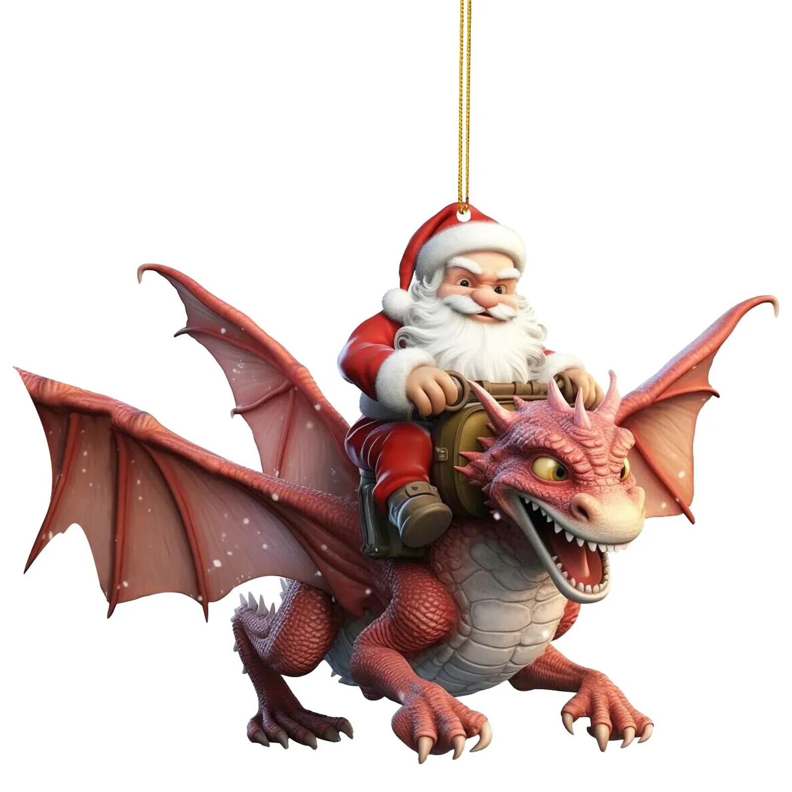 2023 Santa Claus equitación Flying Dragon Sky gota regalo ambiente de vacaciones, decoraciones colgantes, acrílico regalos Navidad