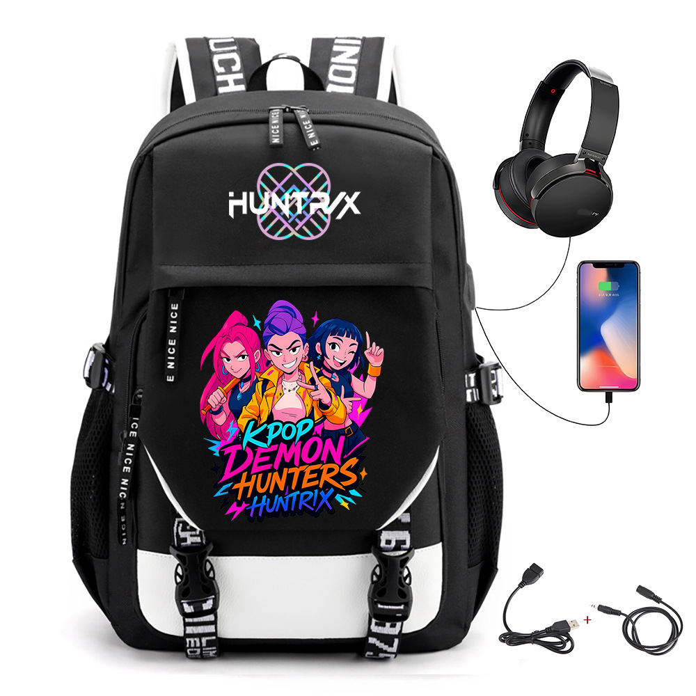Comercio exterior transfronterizo KPOP Caza de brujas película impresión perimetral mochila mochila escolar mochila USB