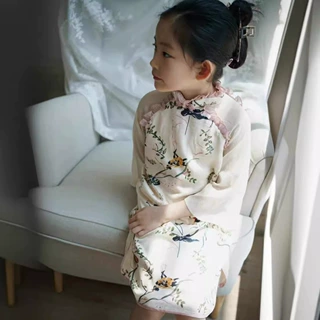 【现货】春夏  儿童新款  溪夏迁莺 古风  旗袍裙
