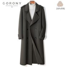 高端双排扣羊毛大衣秋冬款男士呢子毛呢外套中长款双面呢商务风衣