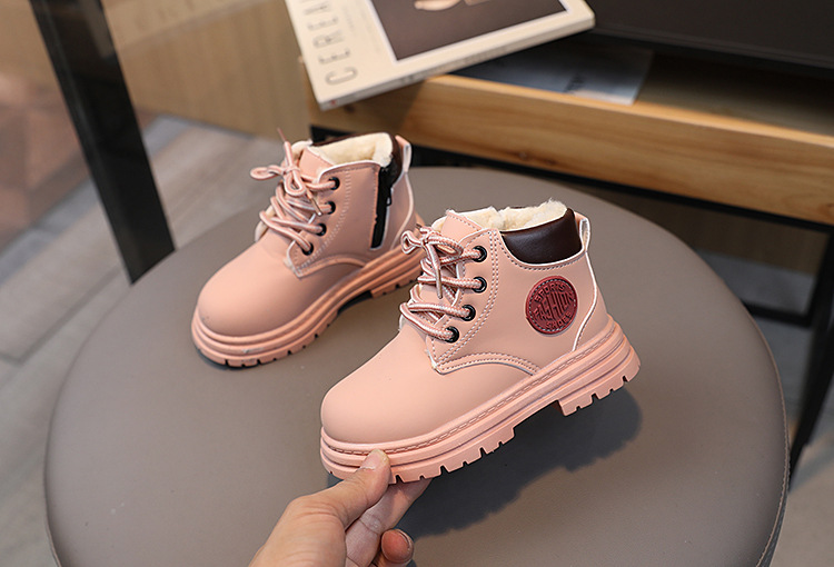 Winter New Children's Snow Boots with Plush and Warm Cotton Shoes for Boys, Yellow Boots for Girls, Martins Boots_voghion.com