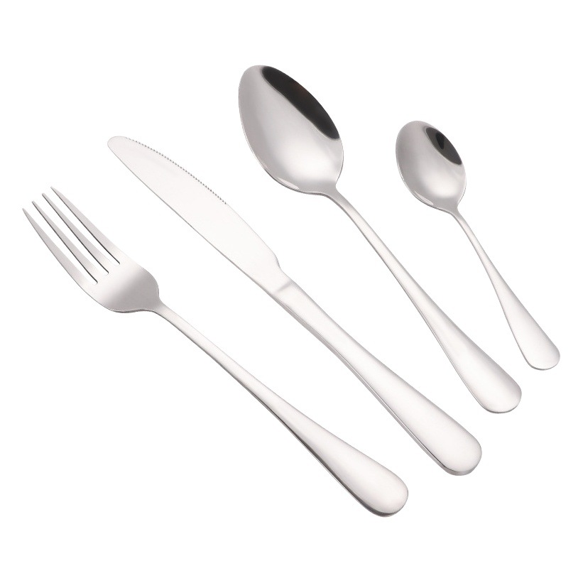 Amazon Venta caliente cuchillo de acero inoxidable y tenedor cuchara al por mayor 1010 vajilla occidental de acero inoxidable chapado en oro cuchillo y tenedor