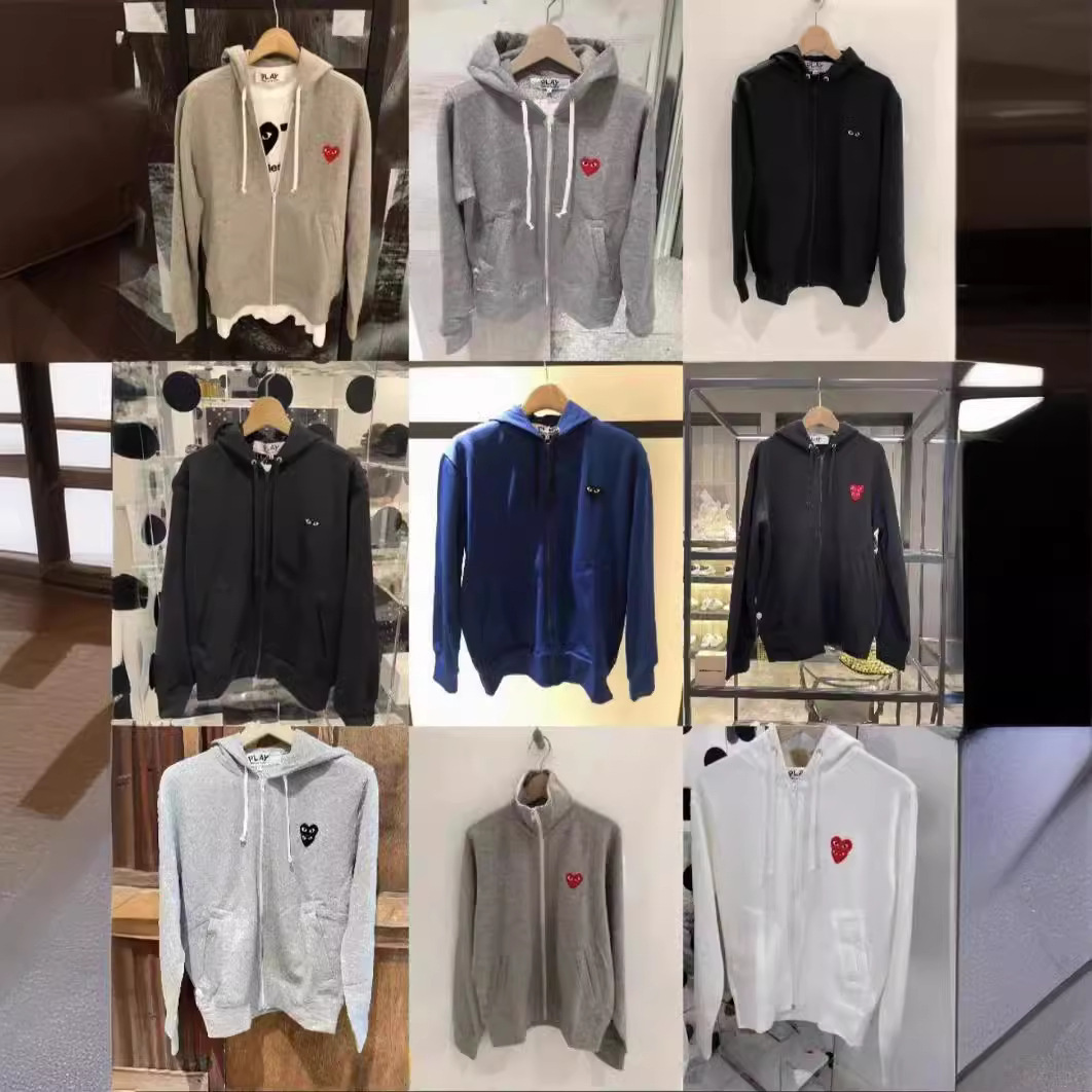 C-Shua Dg Juplay Sweatshirt Autumn/Winter Couple's Love Heart Hoodie Pullover Stand Collar Zipper Drawstring Hooded Sweatshirt