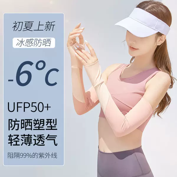 Summer Ice Silk Sun Protection Sleeves for Women, Anti-Uv Ultra-Thin Arm Sleeves, Ice Sleeves for Outdoor Cycling Bicycles