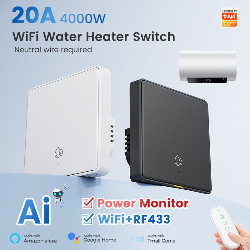 Tuya スマート wifi 給湯器キースイッチ AI アシスタント電源 4000 ワットタイミング EU 壁スイッチ|undefined