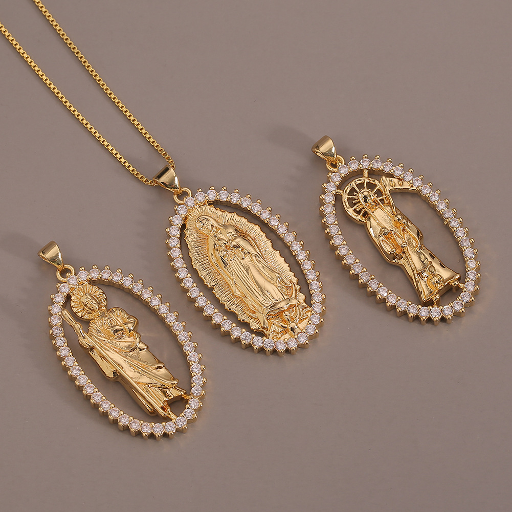 Nouveau Collier Pendentif Madonna Of Death En Zircon Incrusté En Gros Nihaojewelry display picture 6
