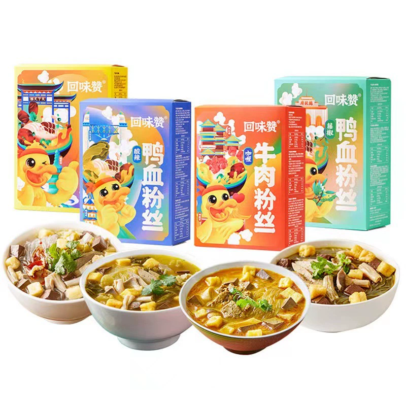 Поклонники утиной крови послевкусия 230 г/коробка похвала Чистая красный Нанкин суп из утиной крови удобный фаст-фуд Горячая и кислая пудра полуночная закуска