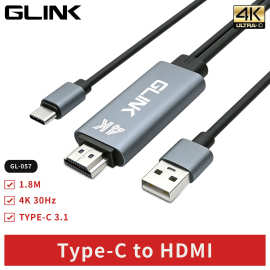 现货Type-C转HDMI投屏线1.8M USB-C to  4K30hz高清线视频线电视