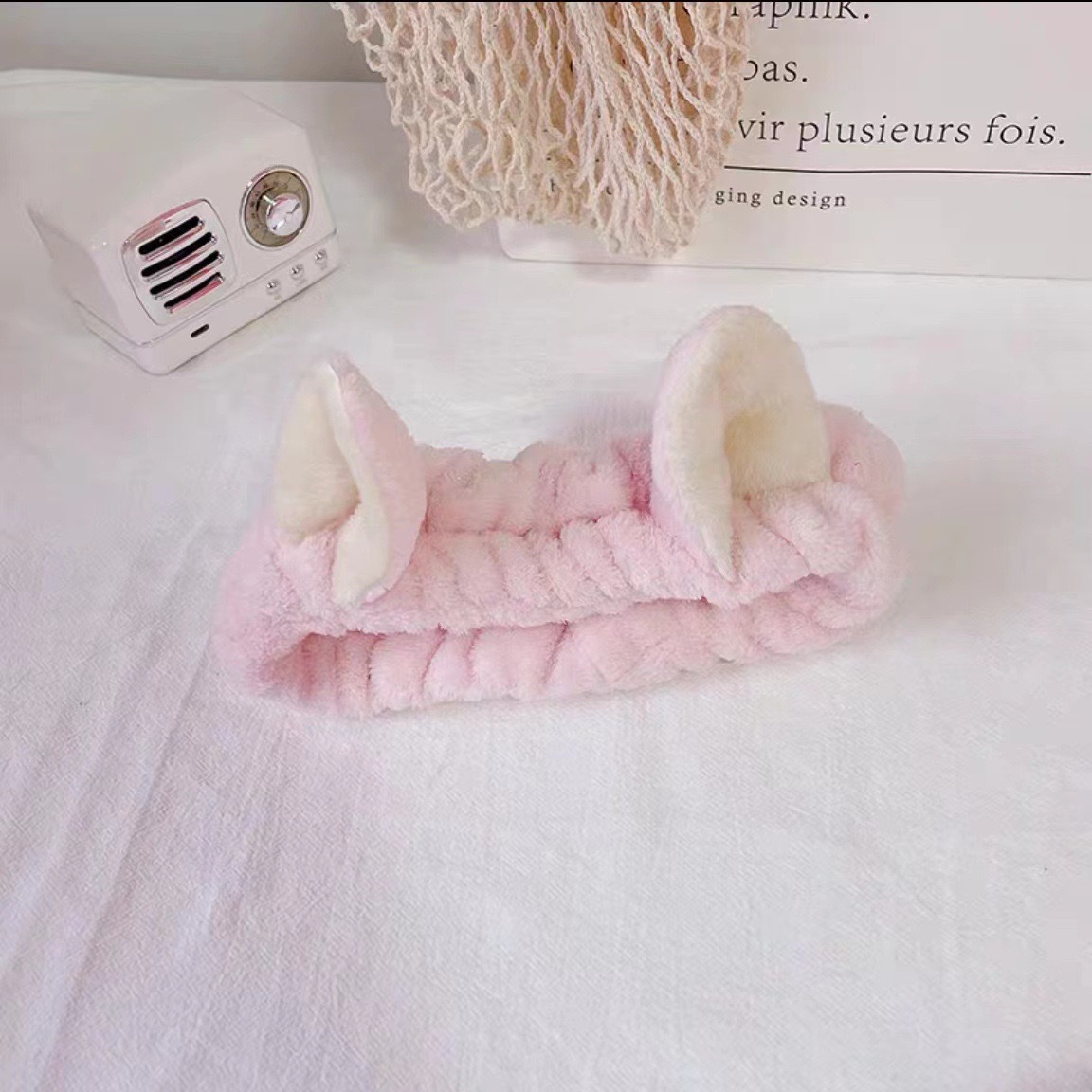 Caricatura verde rana correa de cabello mujer nuevo lindo gran ojo correa de cabello lavar la cara correa de cabello máscara de Navidad tocado