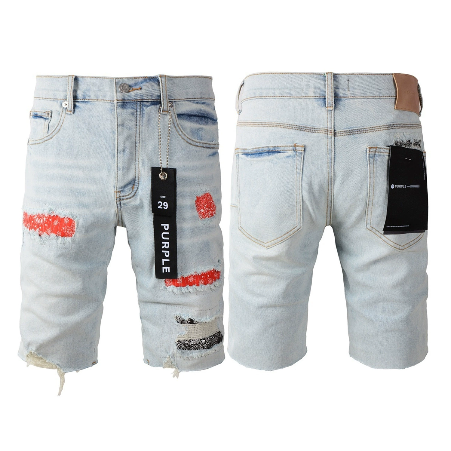 Европейский и американский трендовый бренд LIMITED PURPLE SHORTS фиолетовые брендовые уличные хип-хоп рваные distressed джинсовые шорты